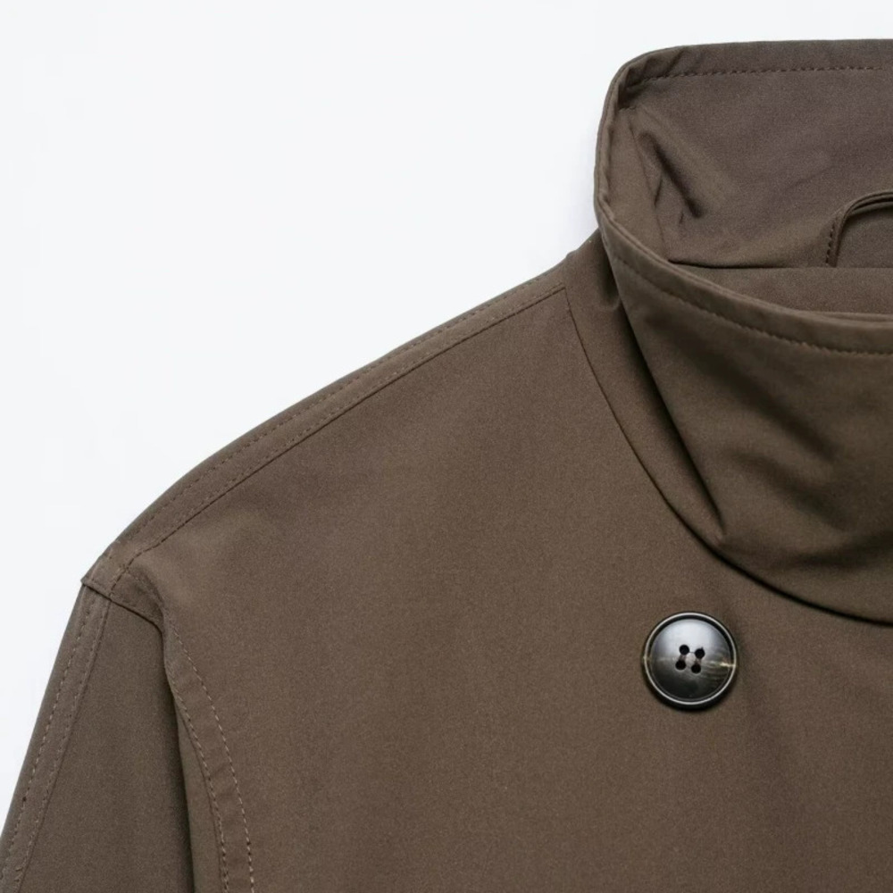 ZARA Fashionable Versatile Solid Color Casual Trench Coat